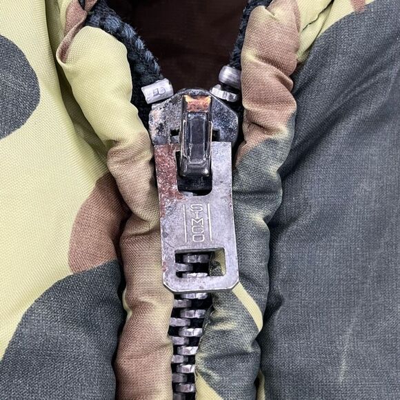 Vintage 80s Camo Vest Zerowear by Hyman Quilted Green Zip Insulated Mens Large - Picture 5 of 8